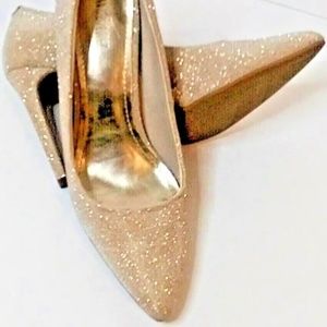 Jennifer Lopez Golden glitter Evening  Shoes  8M. Perfect for prom or wedding!